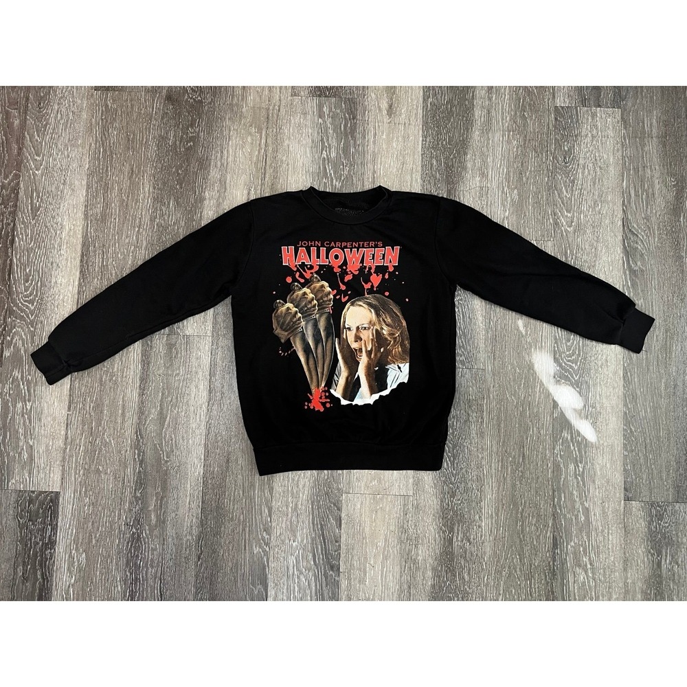 Halloween Michael Meyers Scream Queen Sweater Size Medium Black Laurie Strode - Picture 2 of 10